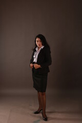 Fototapeta premium Beautiful sexy asian woman business office style fashion clothes. 