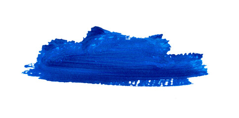 Blue paint stroke. A stroke of the brush across the paper with blue watercolor