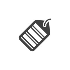 Barcode price tag vector icon. filled flat sign for mobile concept and web design. Shopping label with barcode glyph icon. Symbol, logo illustration. Vector graphics