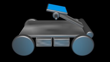 Ground penetrating radar GPR scanning system. GPR emits scan signals to detect object below earth's surface , underground structures and  formations. 3d render illustration