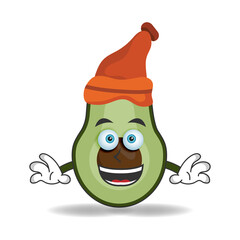 The Avocado mascot character wearing a hat. vector illustration