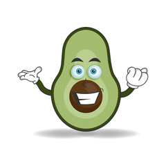Avocado mascot character with smile expression. vector illustration