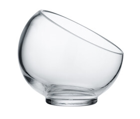 Glass transparent bowl isolated on white background