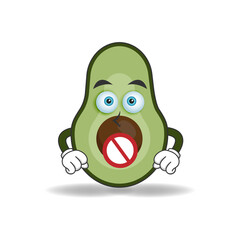 The Avocado mascot character with a speechless expression. vector illustration