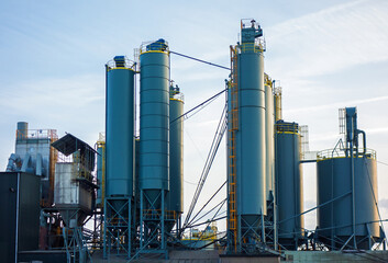 Detail of an industrial installation for limestone mining
