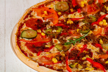 Pizza with minced meat