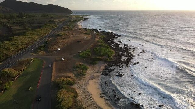 Drone flyover of alan davis honolulu hawaii