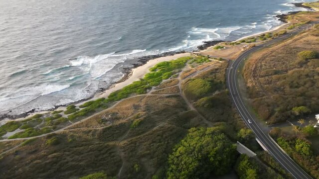 Drone flyover of alan davis in honolulu hawaii