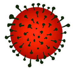 Coronavirus model isolated on white background