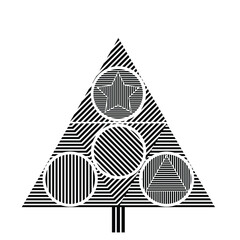 Vector Triangle Christmas tree . poster with different elements. Abstract Geometrical Poster. Modern Design Template with geometric shapes in various forms.illustration.