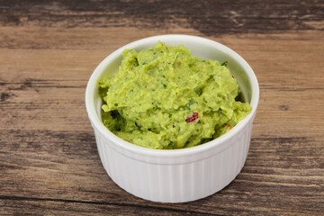 Avocado guacamole sauce with chili pepper