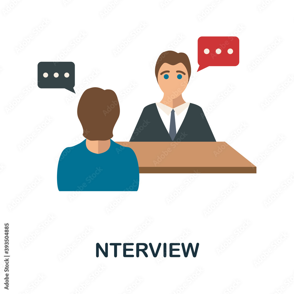 Poster interview icon. simple element from human resources collection. creative interview icon for web desi