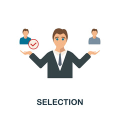 Selection icon. Simple element from human resources collection. Creative Selection icon for web design, templates, infographics and more