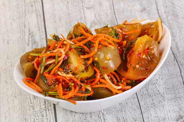 Pickled green tomato with korean carrot