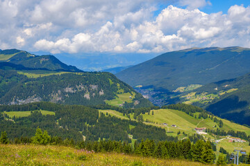 Fototapeta na wymiar View at alp valley in Val Gardena, Italy