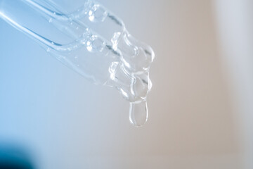 Oxygen bubbles, hyaluronic acid in water.