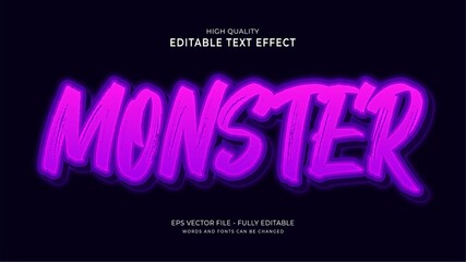 monster text effect, editable game style effect © INDOGRAPHIC