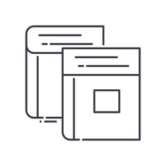 Library icon, linear isolated illustration, thin line vector, web design sign, outline concept symbol with editable stroke on white background.