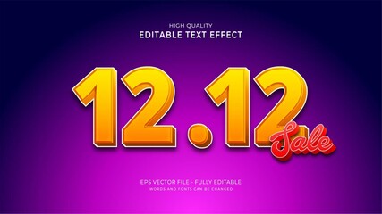 12.12 big sale font effect.editable text style