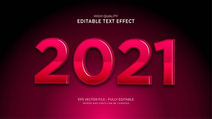 happy new year 2021 text style effect
