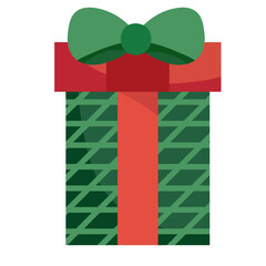 merry christmas green gift box surprise decoration celebration icon design