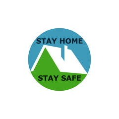 Stay home stay safe logo icon isolated on white background
