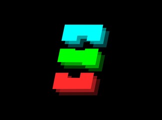 Rgb color font logo, 9 number vector desing.Dynamic split red, green, blue color on black background. For social media,design elements, creative poster, web template and more