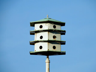 Birdhouse against the sky 