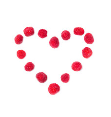 heart made of raspberries