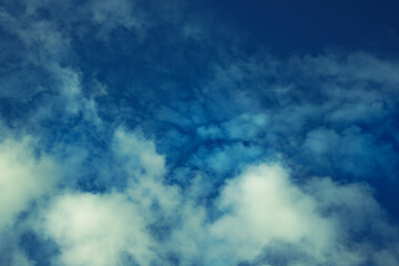 Sky with dark storm clouds. The approach of the hurricane and bad weather.