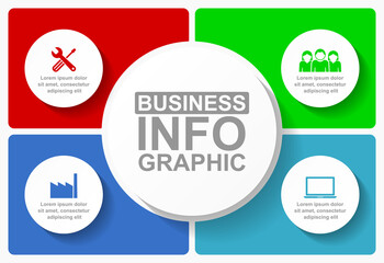 Business infographic vector template with 4 options