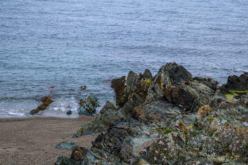 Fototapeta na wymiar Rocks and sea. Coast of Ireland. Greystones.