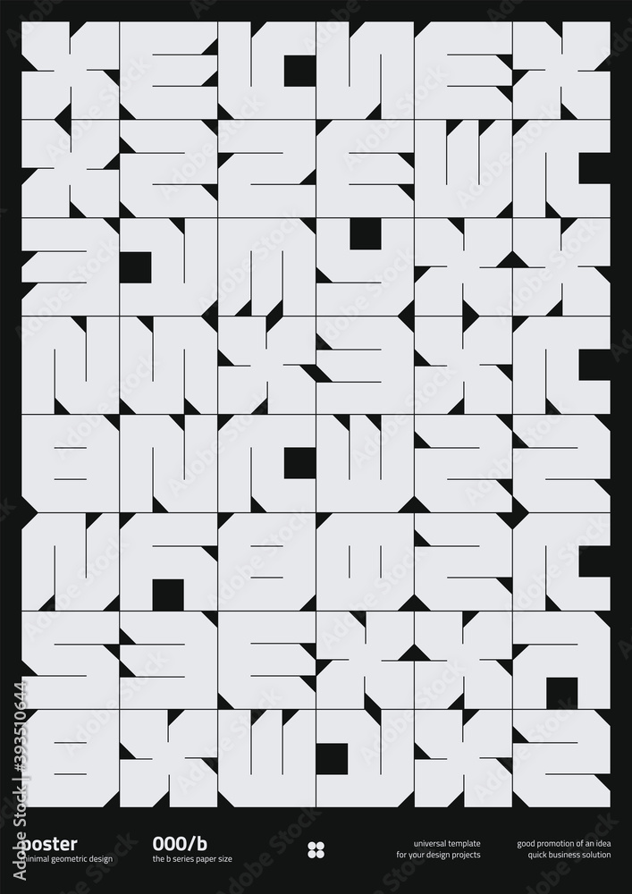 Poster neomodern poster design layout with abstract vector geometric shapes and forms