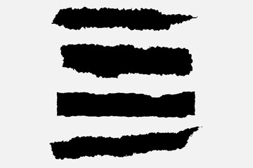 set of torn paper for brush, ripped paper texture element