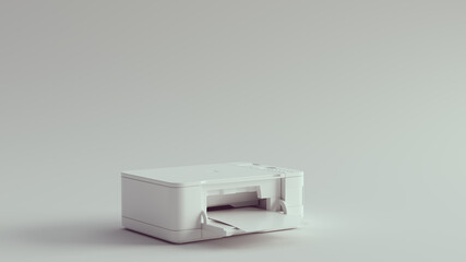 White Office Printer Desktop 3d illustration	

