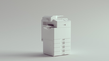 White Large Office Printer 3d illustration	
