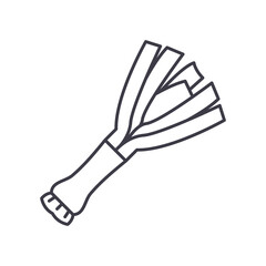 Leek plant icon, linear isolated illustration, thin line vector, web design sign, outline concept symbol with editable stroke on white background.