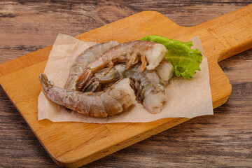 Raw tiger prawn for cooking