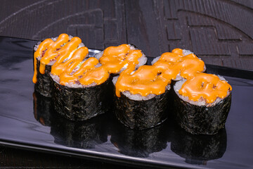 Japanese roll maki with salmon