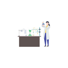 Obraz premium Chemist Flat Illustration 
