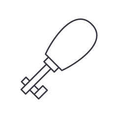 Leathercraft tool icon, linear isolated illustration, thin line vector, web design sign, outline concept symbol with editable stroke on white background.