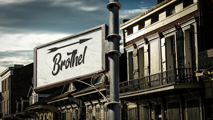 Fototapeta premium Street Sign to Brothel