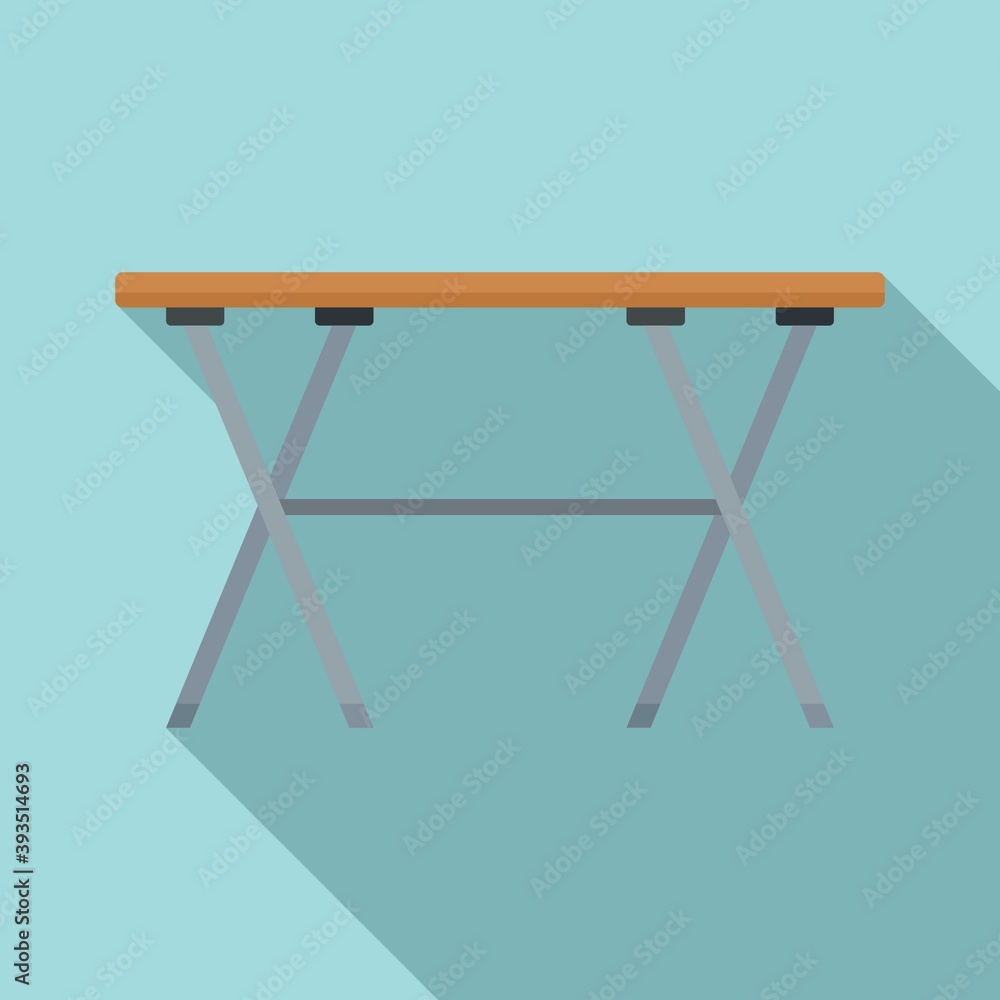 Poster folding long table icon. flat illustration of folding long table vector icon for web design