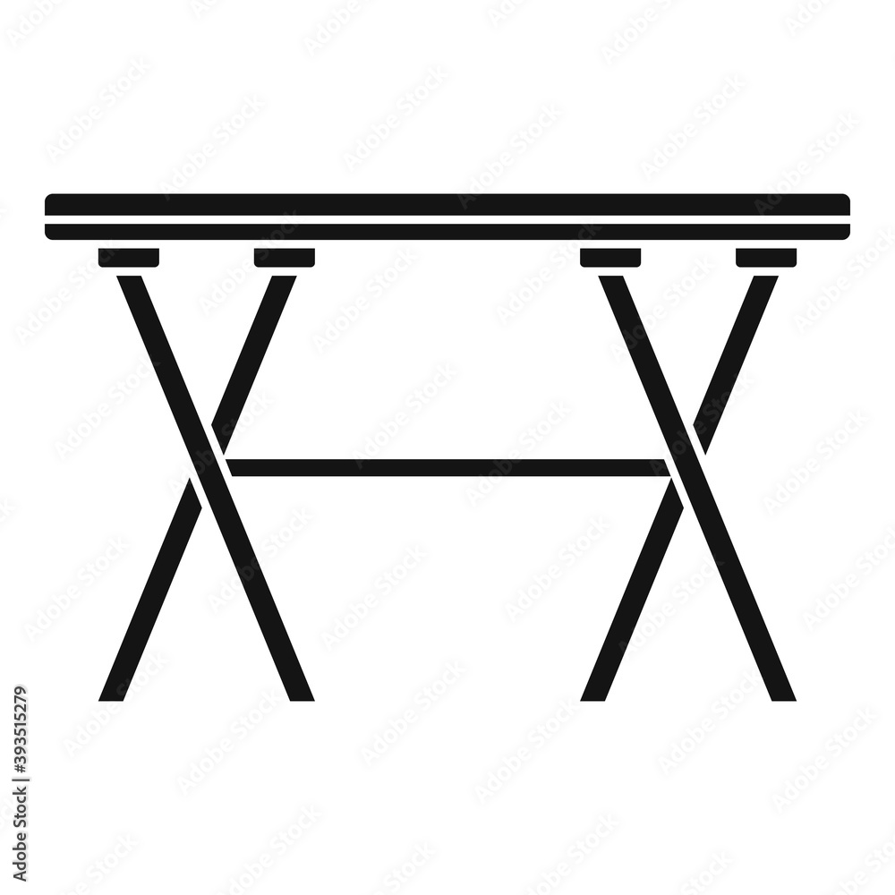 Poster folding long table icon. simple illustration of folding long table vector icon for web design isolat