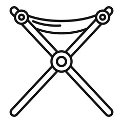 Folding textile furniture icon. Outline folding textile furniture vector icon for web design isolated on white background