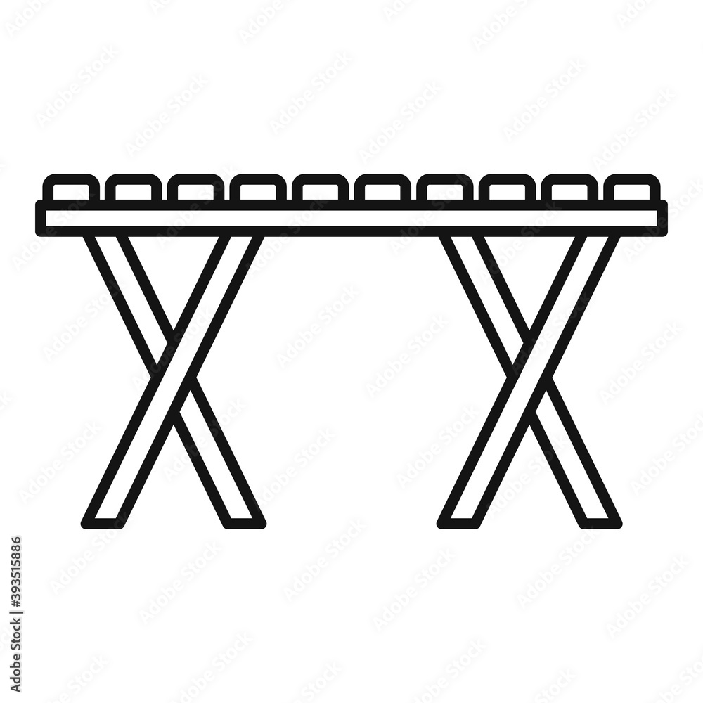 Aufkleber folding picnic table icon. outline folding picnic table vector icon for web design isolated on white