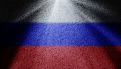 spot light with russian flag
