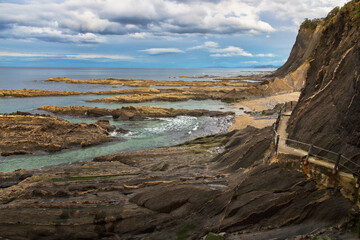 Sakoneta beach in Basque country, Spain. Typical beach from this zone.