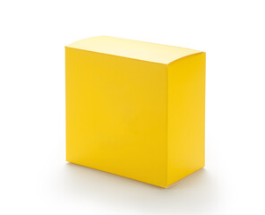 Fototapeta premium Yellow paper box isolated on white background