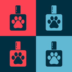 Pop art Pet shampoo icon isolated on color background. Pets care sign. Dog cleaning symbol. Vector.